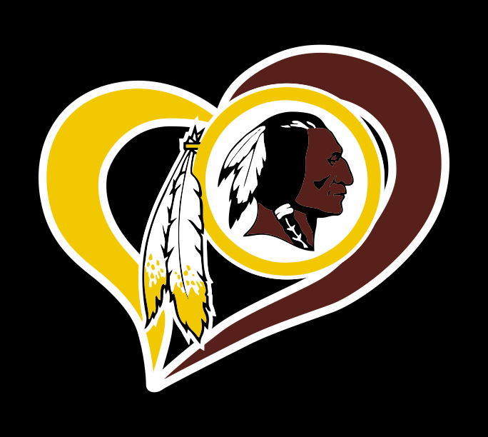 Washington Redskins Heart Logo iron on paper